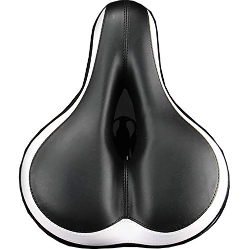 Mountain Bike Seat : MxZas Waterproof Bike Saddle Thickened and Comfortable Saddle Seat Bicycle Seat Cushion Bicycle Seat Accessories Comfortable Replacement (Color : White, Size : 25x20x12cm)