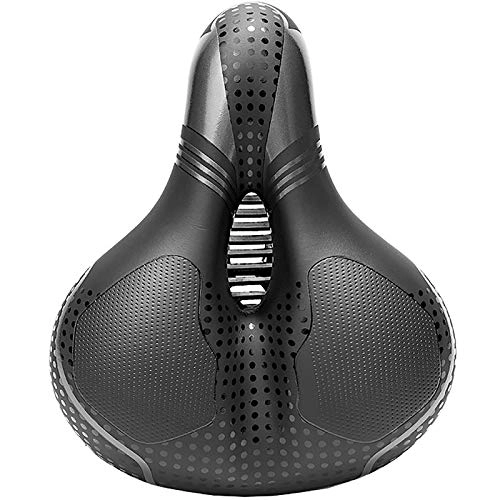 Mountain Bike Seat : NgMik Bike Seat Clamps Soft and Thick Mountain Bike Saddle Simple Bicycle Saddle Breathable MTB Saddle (Color : Black, Size : 25x21x12cm)