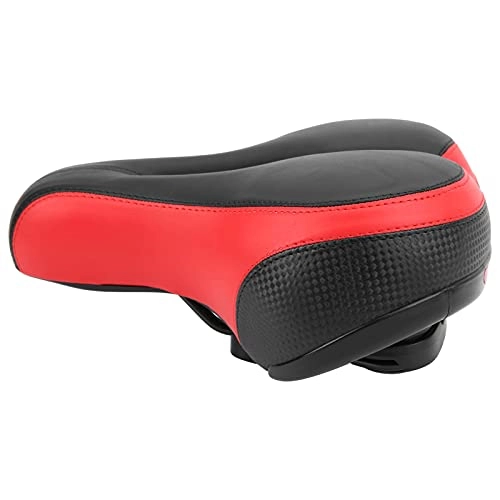 Mountain Bike Seat : Oreilet Mountain Bike Saddle, Bike Wear Resistant Durable Breathable Shock Absorption for Riding(Black red)