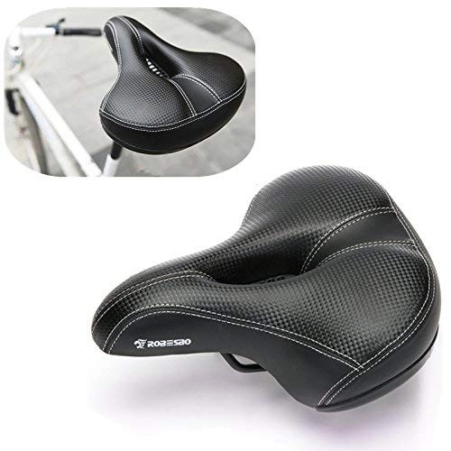 Mountain Bike Seat : OriGlam Most Comfortable Bike Seat for Men, Women and Seniors, Oversized Comfort Bike Seat Padded Bicycle Saddle With Soft Cushion Fit for Mountain Bike, Hybrid, Stationary Bike, Outdoor Bikes