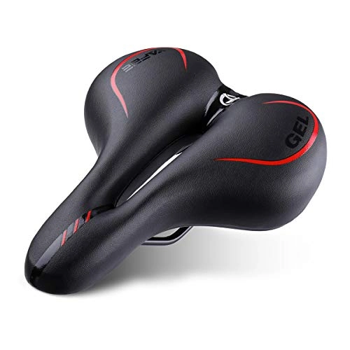 Mountain Bike Seat : OUTERDO Comfortable Gel Saddle Mountain Bike Seat Breathable Comfortable Cycling Seat Cushion Pad with Central Relief Zone and Ergonomics Design Fit for Road Bike and Mountain Bike