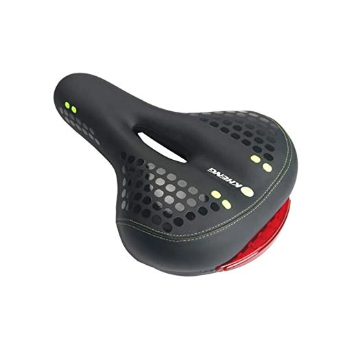 Mountain Bike Seat : Panjianlin Bicycle Saddle Bicycle Seat Tail Light Seat Light Cushion Mountain Bike Bicycle With Waterproof, Breathable, Safety, Fit Most Bike damping Shock Absorption (Color : A, Size : 20x28cm)