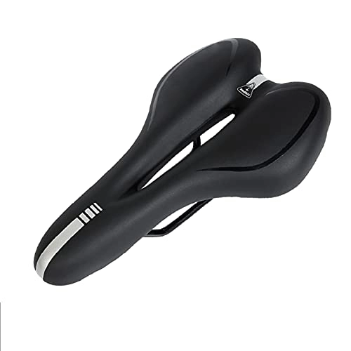 Mountain Bike Seat : Phisscii Comfortable Mountain Bike Seat Padded Waterproof Road Bicycle Saddle for Men and Women Shock Absorbing Universal Fit for Indoor / Outdoor Bikes with Reflect(RGB)