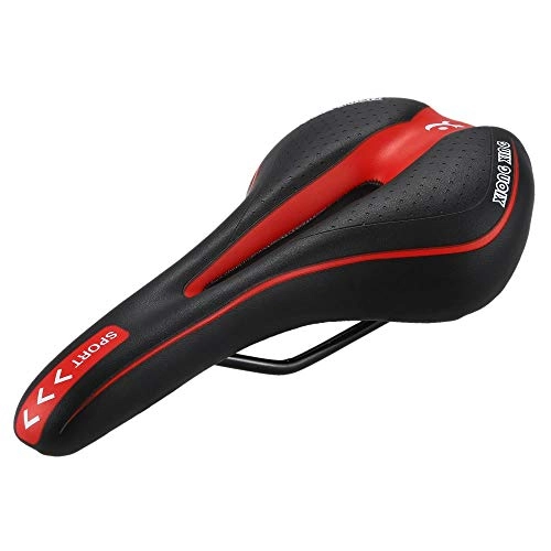 Mountain Bike Seat : Piore Bicycle saddle Ultralight PU Leather Surface Silica Filled Gel Comfortable Road Mountain MTB Bike seat Cycling Cushion Pad, Red
