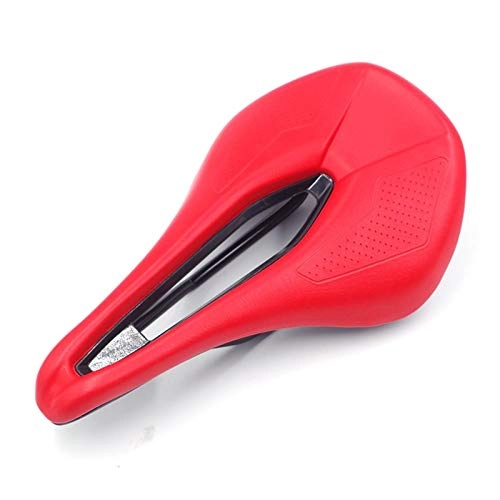 Mountain Bike Seat : Power Comp Bicycle Saddle for Mens Womens Comfort Road Cycling Saddle Mtb Mountain Bike Seat 143mm Black Red Green Accesorios (Color : RED)