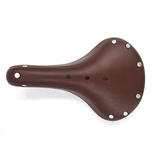 Mountain Bike Seat : PUJUFANG-PHONE CASE Mountain Bike Saddle Retro Damping Breathable Cycling Seat Skidproof Road MTB Saddle Classic Cushion Bicycle Saddle (Color : Brown)