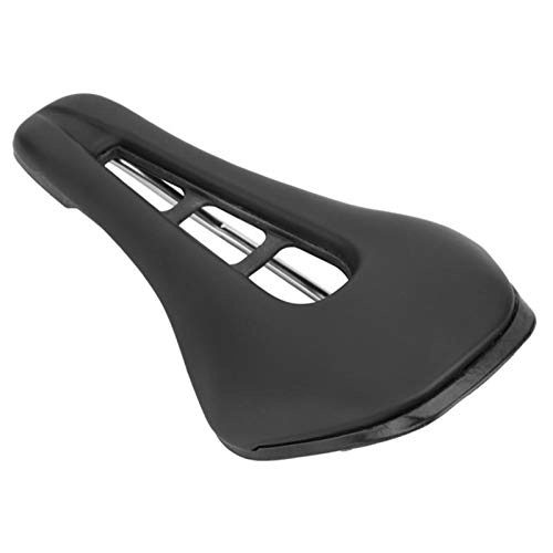 Mountain Bike Seat : PUJUFANG-PHONE CASE Mountain Road Bike Saddle Soft PU Hollow Bicycle Saddle Comfortable Front Seat Cushion Bicycle Accessories (Color : Black)
