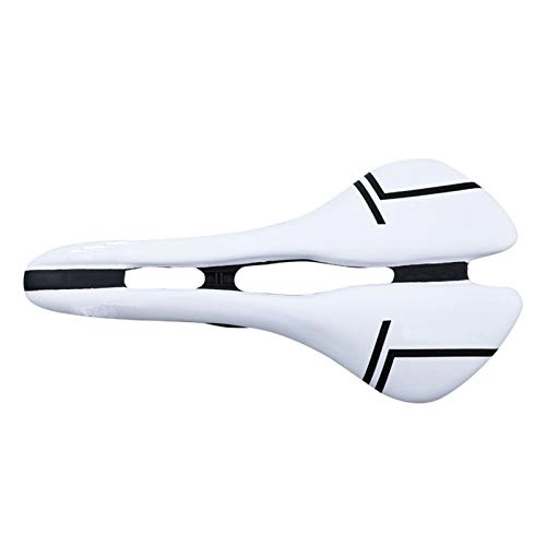 Mountain Bike Seat : Qivor 2020 Race Bicycle Selle Bike Saddle Road Bicycle Saddle Mountain Comfortable Lightweight Soft Cycling Seat MTB Bike Saddle (Color : White)