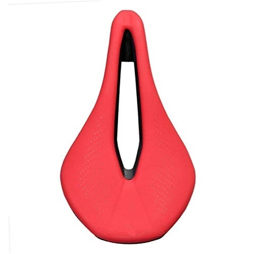 Mountain Bike Seat : Qivor Bicycle Seat Saddle Mtb Road Bike Saddles Mountain Bike Racing Saddle Pu Breathable Soft Seat Cushion (Color : Red 143mm)
