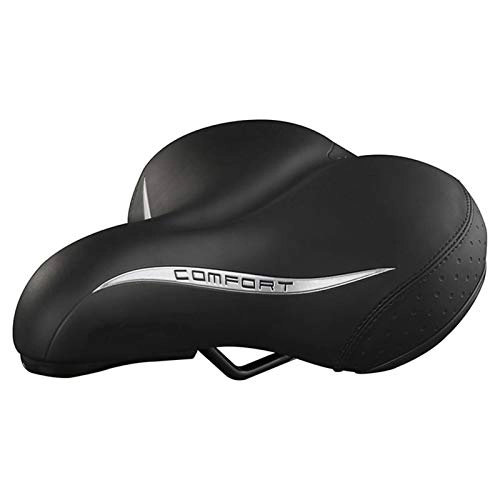 Mountain Bike Seat : Qivor Ultralight Bike Saddle Shock Absorber Reflective Design Bicycle Accessories For Mtb Road Mountain Soft Cycle Seat Cushion Pad (Color : Black)