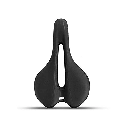 Mountain Bike Seat : Qiyuezhuangshi01 Bicycle Seat Cushion, Widened And Thickened Memory Cotton Mountain Bike Seat Cushion, Comfortable And Soft And Breathable Bicycle Saddle, built-in silicone (Color : Black B)
