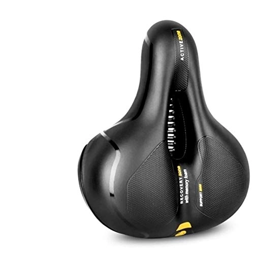 Mountain Bike Seat : QSCTYG Bicycle Seat Bicycle Big Bum Saddle Seat Mountain Road MTB Bike Bicycle Thick Soft Comfortable Breathable Hollow Out bicycle saddle (Color : Yellow)