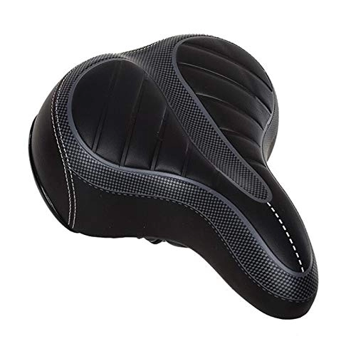 Mountain Bike Seat : QSCTYG Bicycle Seat Bicycle Cushion, Striped Bicycle Saddle, Comfortable and Soft Bicycle Cushion, Mountain Bike Saddle bicycle saddle (Color : Black)