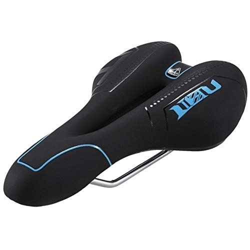 Mountain Bike Seat : QSCTYG Bicycle Seat Bicycle Saddle Soft Comfortable Breathable Cushion MTB Mountain Bike Saddle Skidproof Silicone Cycling Seat bicycle saddle (Color : Blue, Size : One size)