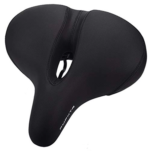 Mountain Bike Seat : QSCTYG Bicycle Seat Mountain Bike Cushion Soft Thickened Sponge To Increase Wide Comfort Long Distance Saddle Electric Bicycle Seat Cushion bicycle saddle (Color : Black)