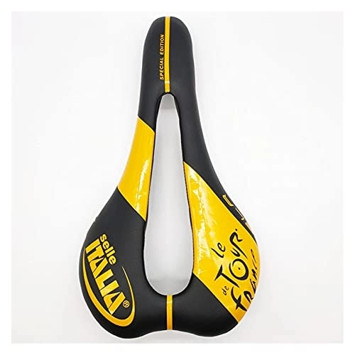 Mountain Bike Seat : QUQU bike seat Carbon Fiber Saddle Ultra Light Saddle Mountain Bike Seat (Color : Black and yellow)