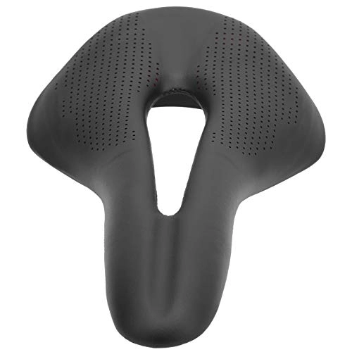 Mountain Bike Seat : SALUTUY Bike, Leather Breathable Mountain Bike Saddle Ventilation for Most Bicycle Men and Women