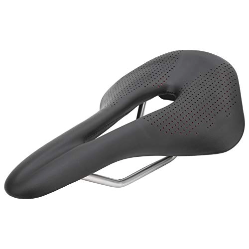 Mountain Bike Seat : SALUTUY Bike Saddle, Leather Mountain Bike Saddle High Strength Breathable Ventilation for Most Bicycle Men and Women