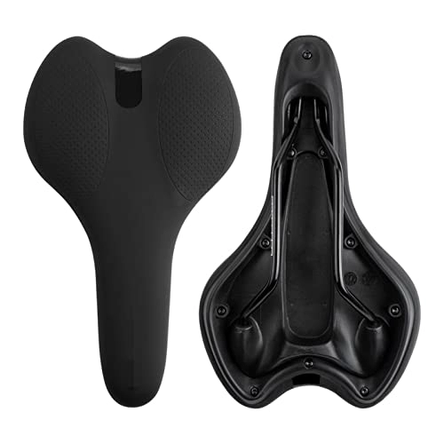 Mountain Bike Seat : SAXTZDS KAIX SHOP 3086 Bicycle Saddle PU Leather MTB Mountain Highway Road Bike Cycling Comfortable Breathable Bicycle Saddle (Color : Black)