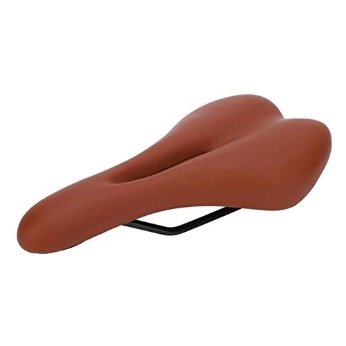 Mountain Bike Seat : SAXTZDS KAIX SHOP Mountain Bike Saddle Thicken Hollow Bicycle Seat Comfortable Shock Proof Bicycle Saddle Soft Bike Cushion Compatible With Outdoor Riding (Color : Thicken Brown)