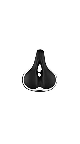 Mountain Bike Seat : SCRT Mountain Bike Spring Seat Cushion Breathable Comfort Shock Absorption Reflective Bicycle Seat Saddle (color : Black And White)
