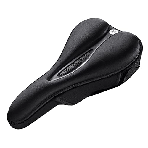 Mountain Bike Seat : seat cover Mountain Bike Bicycle Seat Cushion Saddle Thickened Outdoor Cycling (Color : Black, Size : 10.24 * 5.51 inch)