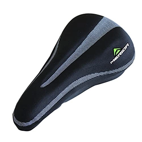 Mountain Bike Seat : seat cover Mountain Bike Bicycle Seat Cushion Saddle Thickened Outdoor Cycling (Color : Silver, Size : 11.02 * 5.91inch)