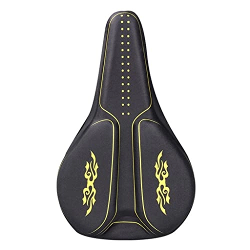 Mountain Bike Seat : seat cover Mountain Bike Bicycle Seat Cushion Saddle Thickened Outdoor Cycling (Color : Yellow, Size : 10.83 * 6.89inch)