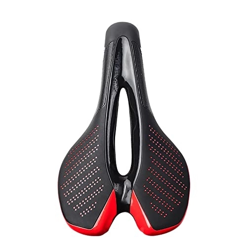 Mountain Bike Seat : SFSHP Bicycle Seat Accessories, Mountain Road Bike Saddle, Comfortable Cycling Equipment, Red