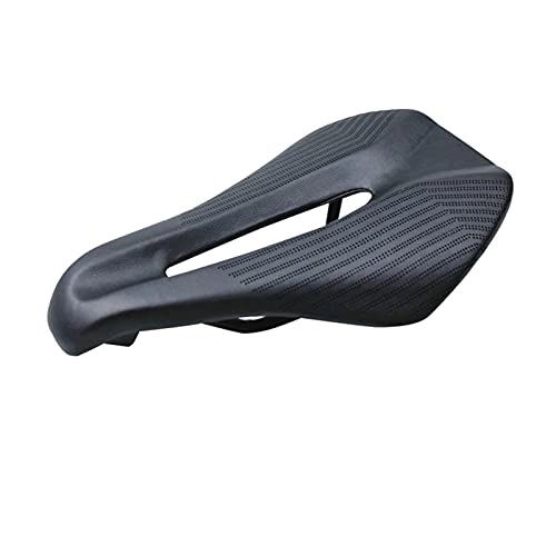 Mountain Bike Seat : SHUILIANDU Universal Fiber Bicycle Saddle MTB Mountain Road Bike Seat Pad Comfortable Soft Cycling Seat Cushion Pad Bike Accessories (Color : BLACK)