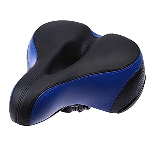 Mountain Bike Seat : SHUILV Comfortable Bike Seat Mountain Road Sponge Bicycle Saddle Cushion Seat Bicycle with Taillight Reflective Tape（Many Colors are Available） (Color : Blue)