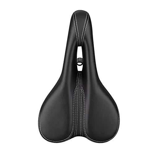 Mountain Bike Seat : SIY Bicycl Road Bike Mountain Breathable Steel Saddle Comfortable Folding Rails Hollow Cyclinge Saddle MTB Bicycle (Color : Black)