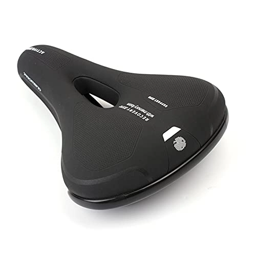Mountain Bike Seat : SIY Bicycle Saddle Cycling Seat MTB Bike Accessories Thicken Wide Big Soft Cushion Women Men (Color : Black)