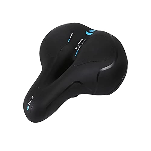 Mountain Bike Seat : SIY Breathable Shock Absorbing Hollow Bike Saddle Big Butt Cushion Surface Seat Mountain Bicycle Cushion Bicycle Accessories (Color : A- Blue)