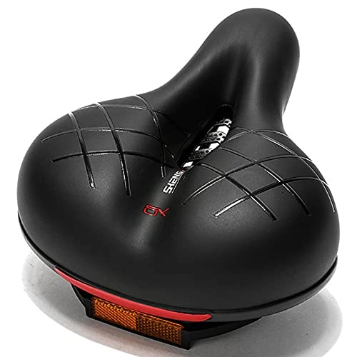 Mountain Bike Seat : SJASD Wide Comfortable Shockproof Bike Saddle, Breathable Hollow Waterproof Bike Seat, Ergonomic the soft Bicycle saddle, for Mountain Bikes, Road Bikes, Men and Women