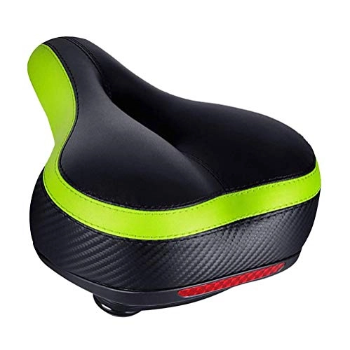 Mountain Bike Seat : SMSOM Comfortable Men Women Bike Seat - Soft Memory Foam Padded Bicycle Saddle Cushion with Taillight, Waterproof, Dual Spring Suspension, Shock Absorbing, Universal