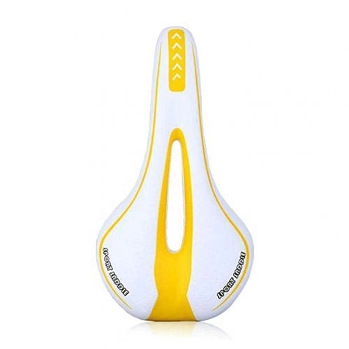 Mountain Bike Seat : Sparrow Angel Mountain bike saddle MTB Mountain Bike Cycling Thickened Extra Comfort Ultra Soft Silicone 3D Gel Pad Cushion Cover Bicycle Saddle Seat (Color : White Yellow)