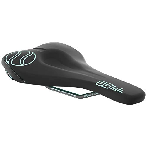 Mountain Bike Seat : SQlab Unisex_Adult Sattel 611 Ergowave Active Endless Summer Ed. S-Tube Saddle, Black-Turquoise, 15 cm