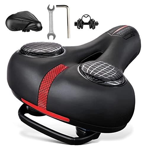 Mountain Bike Seat : STURME Bicycle saddle for men and women, comfortable and soft gel memory foam, ergonomic, shock-absorbing, breathable, MTB saddle with reflectors, for mountain bike / road bike bicycle saddle.