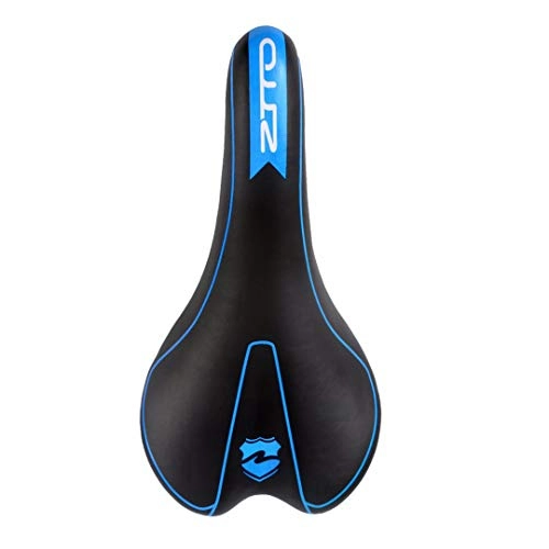 Mountain Bike Seat : Synthetic Leather Comfort Saddle Mountain Bike Road Bicycle Seat Bicycle Parts Black and Blue
