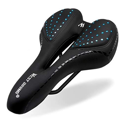 Mountain Bike Seat : Taruor Bicycle Saddle Made of Breathable Gel and PU Leather, Ergonomic Bicycle Saddle with Comfortable Shockproof Hollow Cushion for BMX, Road Bike, Mountain Bike, EMTB, Dirt Bike