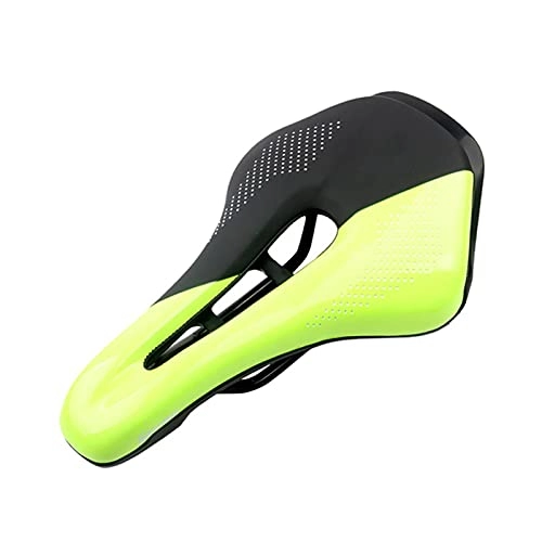 Mountain Bike Seat : UKKD Bike seat Bicycle Saddle Seat Mountain Bike Cushion For Men Skid-Proof Soft Pu Leather Bike Seats-Yellow