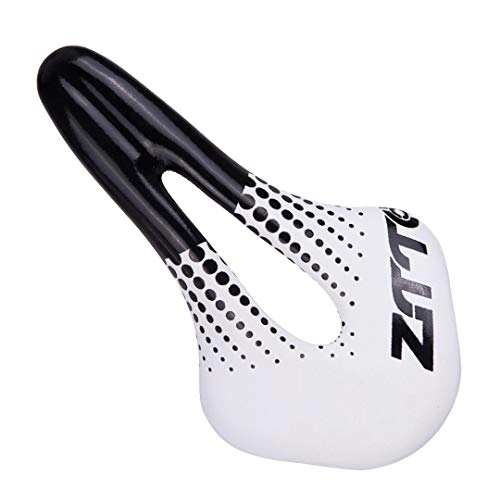 Mountain Bike Seat : Ultralight Bicycle Saddle Wide Hollow Bike Racing Seat For MTB Mountain Road Bike Light Compare With Carbon Fiber White