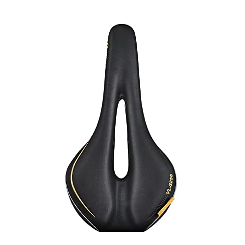 Mountain Bike Seat : Umerk Bicycle saddle Bicycle Saddle Mountain Bike Saddle Comfortable Seat Super Soft Cushion for Riding Bicycle seat cover (Color : Gold)