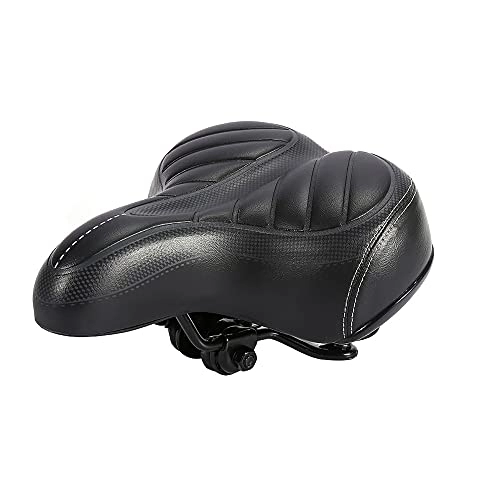 Mountain Bike Seat : Umerk Bicycle saddle Bicycle Saddle Thicken Soft Cycling Cushion Shockproof Spring Mountain Road Bike Seat Comfortable Cycling Seat Pad Bicycle seat cover (Color : Black)