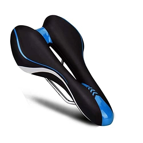 Mountain Bike Seat : UOOD Bike Saddle, Bicycle Seat with Soft Cushion, Thicken Widened Memory Foam Saddle Universal Fit for Road City Bikes, Mountain Bike Comfortable and Breathable (Color : Blue)