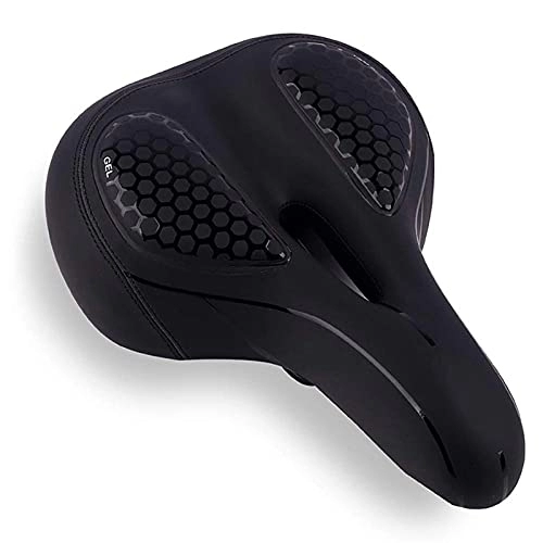 Mountain Bike Seat : UOOD Bike Seat Bicycle Saddle Comfort Cycle Saddle Waterproof Soft Cycle Seat Suitable for Women and Men, Professional in Road Bike, Mountain Bike Comfortable and Breathable (Color : Black)