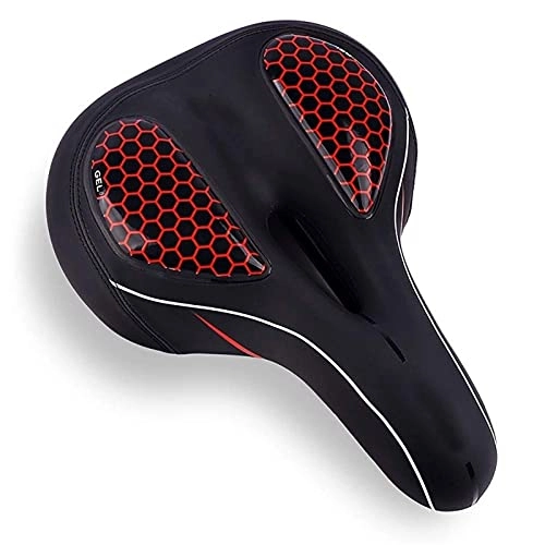 Mountain Bike Seat : UOOD Bike Seat Bicycle Saddle Comfort Cycle Saddle Waterproof Soft Cycle Seat Suitable for Women and Men, Professional in Road Bike, Mountain Bike Comfortable and Breathable (Color : Red)