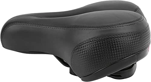 Mountain Bike Seat : Utopone Bicycle Comfort Universal Seat, Bicycle Saddle, Bike Saddle Microfiber Leather Hollow‑Carved Shock‑absorbing Mountain Bike Saddle Seat (Color : Black)