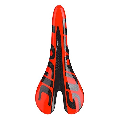 Mountain Bike Seat : Vbest life Bicycle Saddle, Full Carbon Fiber Glossy Red Ultralight Outdoor Road Mountain Bike Bicycle Hollow Cycling Saddle Cushion Pad Seat(Red)
